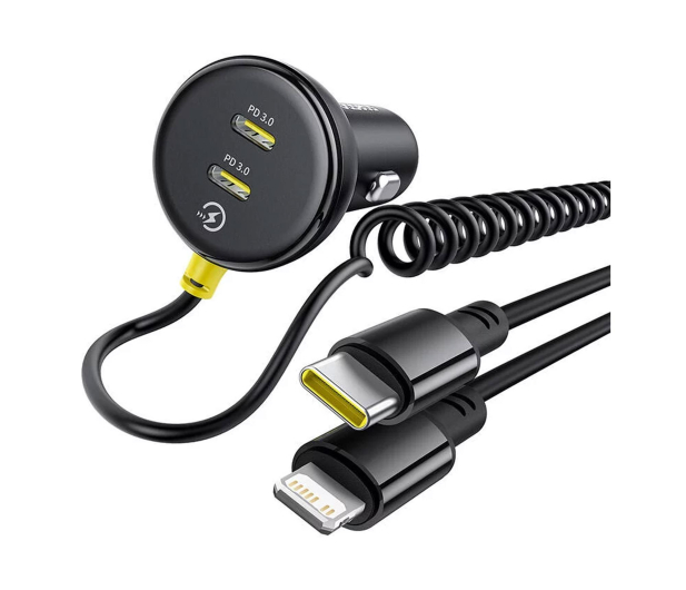 Baseus Car Charger (C+C)+(C&L) Cable 60W Black - 1348133 - zdjęcie 2